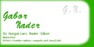 gabor nader business card